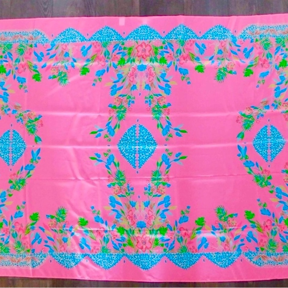 Lilly Pulitzer Pink and Blue Floral Sarong - Picture 2 of 5